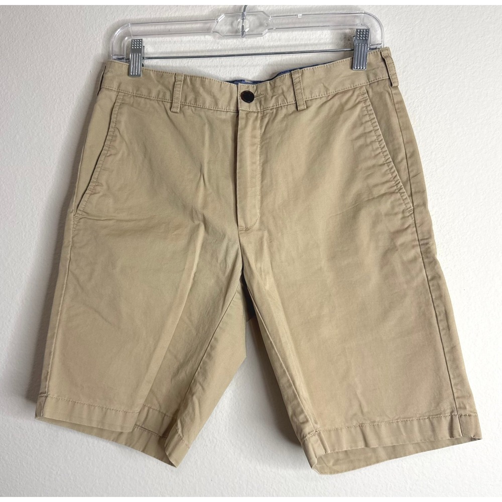 Jos. A. Bank Shorts Mens 28 Khaki Chino Flat Front Cotton Twill Tan Classic